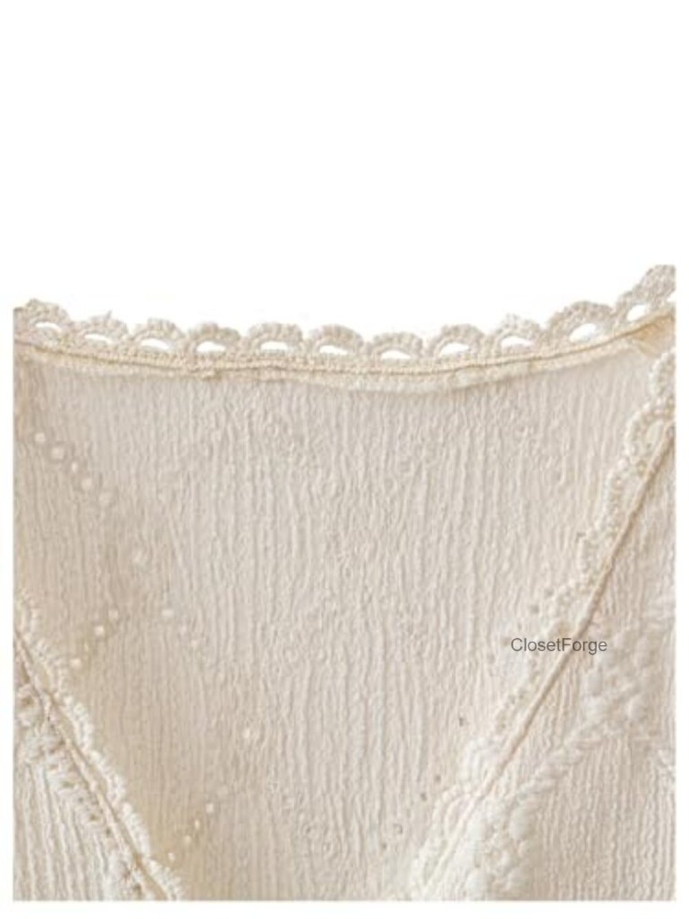 Floral Embroidered Button Down Blouse with Puff Sleeves V-Neck Frill Trim Blouse